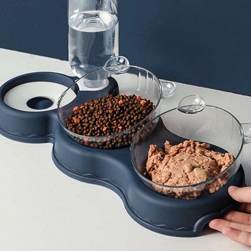 Voerbak en waterdispenser voor katten en kleine honden 3-in-1